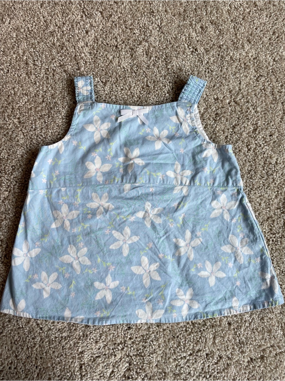 Girls' Light Blue Floral Tank Top